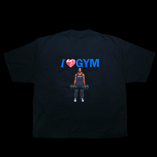 I Love GYM Oversize T-Shirt in Black